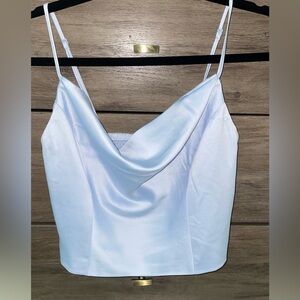 Dynamite - Blue Silky Cowl Neck Top